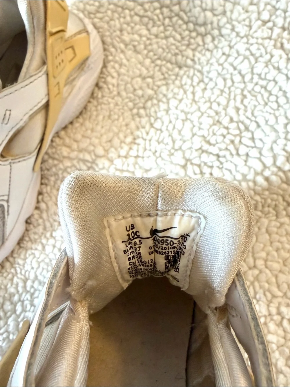 Nike Kids White and Gold Casual Sneakers